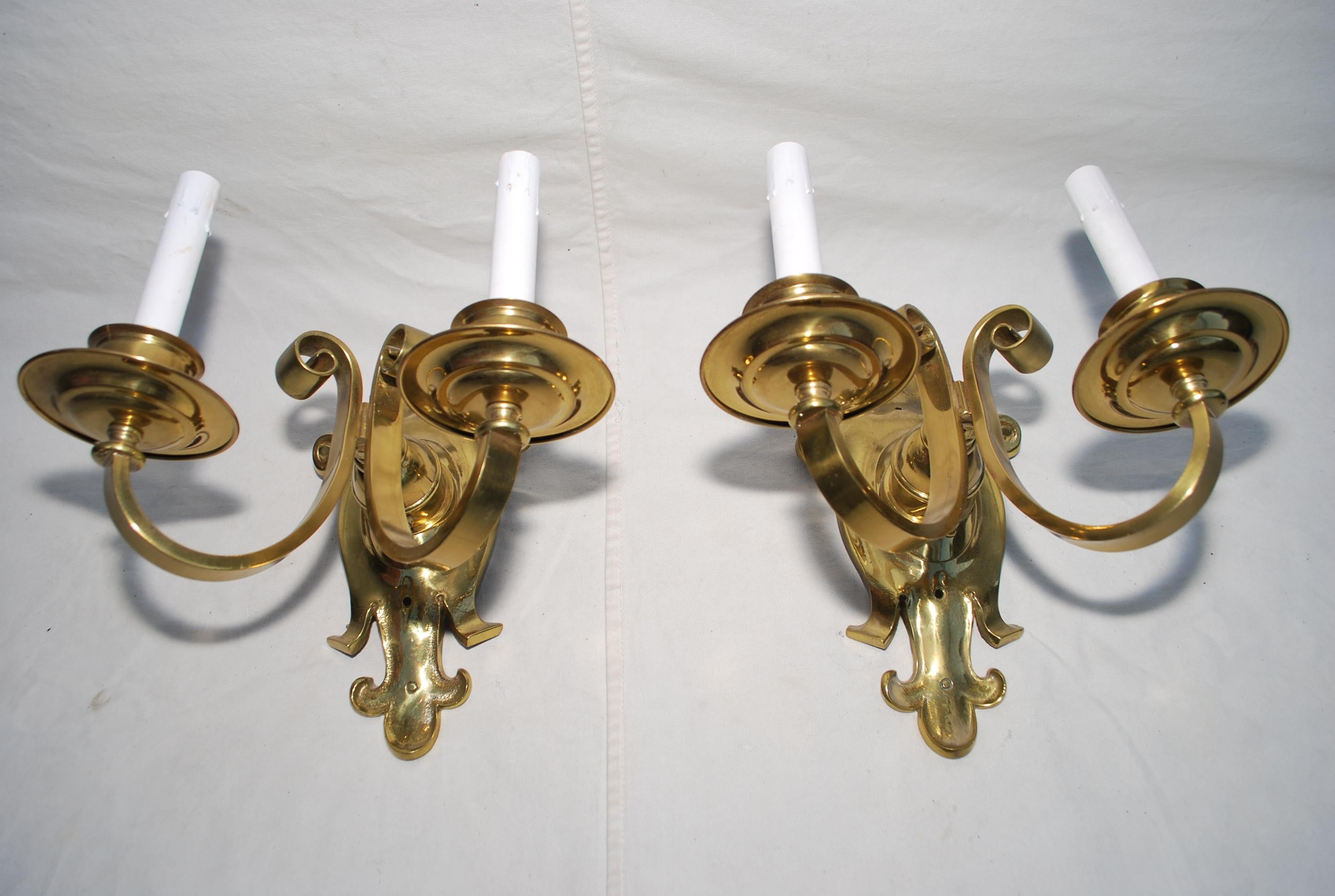 A very nice large pair of Brass sconces, english style, 