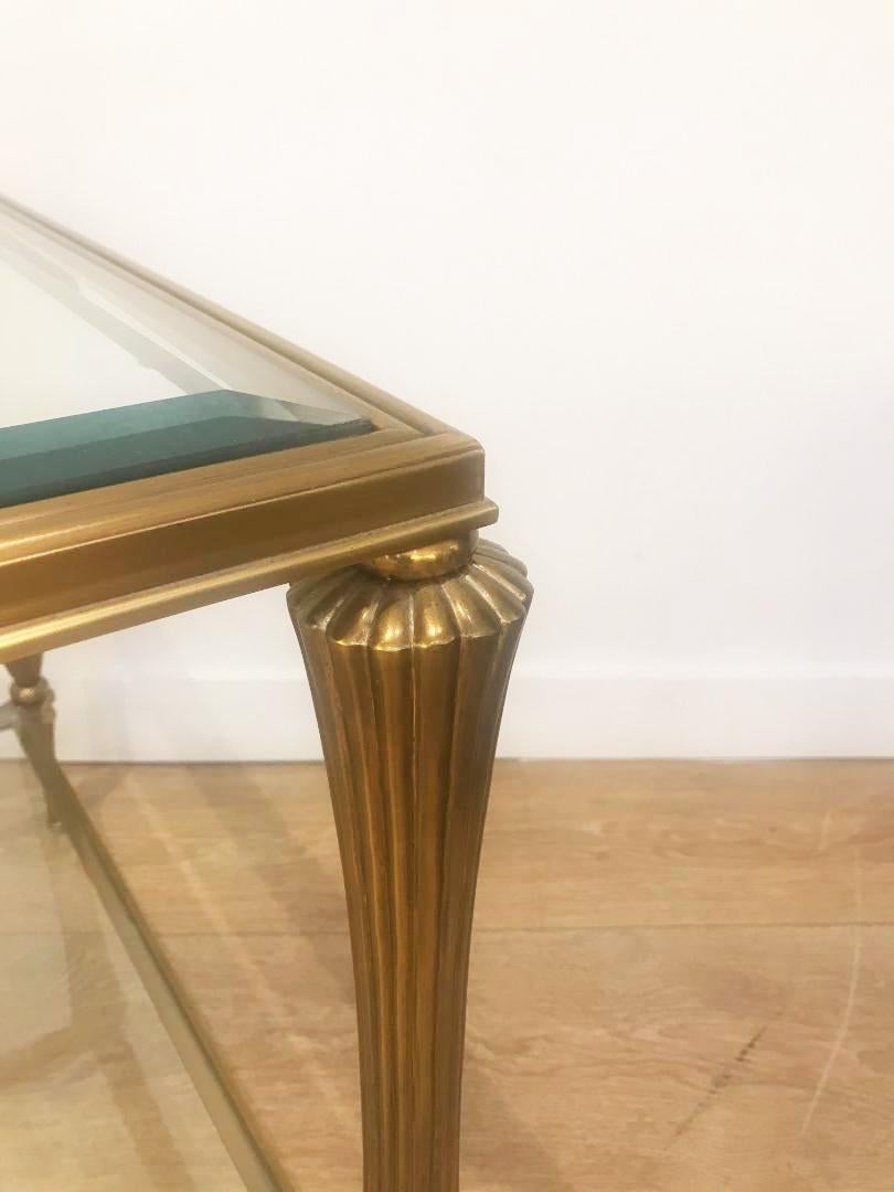 Late 20th Century  Pair of Brass Two Tier Side Tables