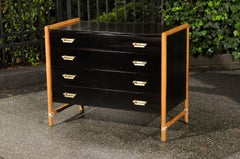 Elegant Pair of Cerused Oak and Rattan Campaign Chests by McGuire, circa 1970