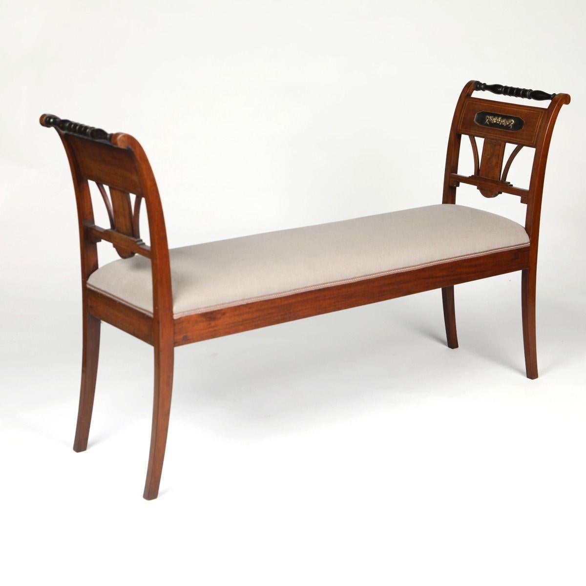 XIXe siècle Elegance Paire de bancs Empire, Copenhague, Danemark en vente