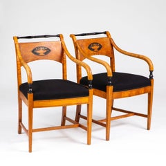 Elegant Pair of Empire-style Armchairs, Made in Denmark, circa 1900.