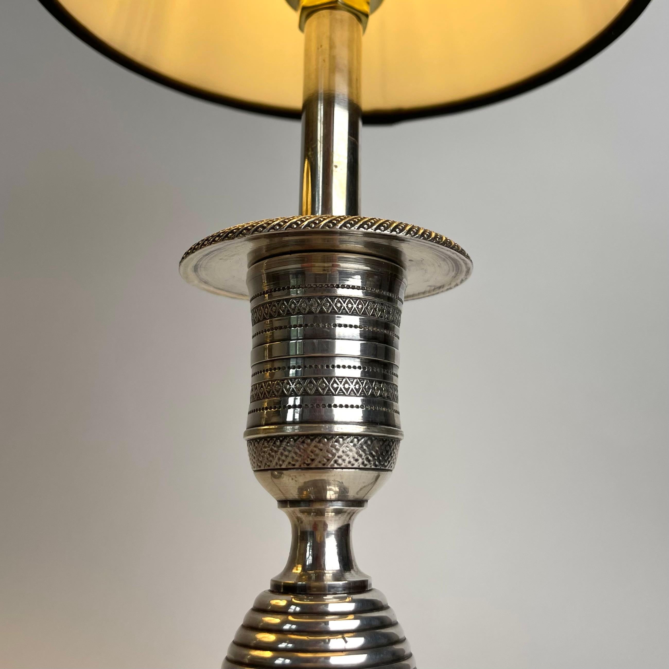 Elegant pair of Empire Table Lamps, originally candlesticks from the 1820s For Sale 4