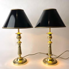 Elegant pair of Empire Table Lamps, originally candlesticks from the 1820s