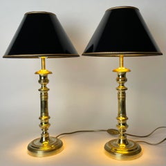 Elegant pair of Empire Table Lamps, originally candlesticks from the 1820s