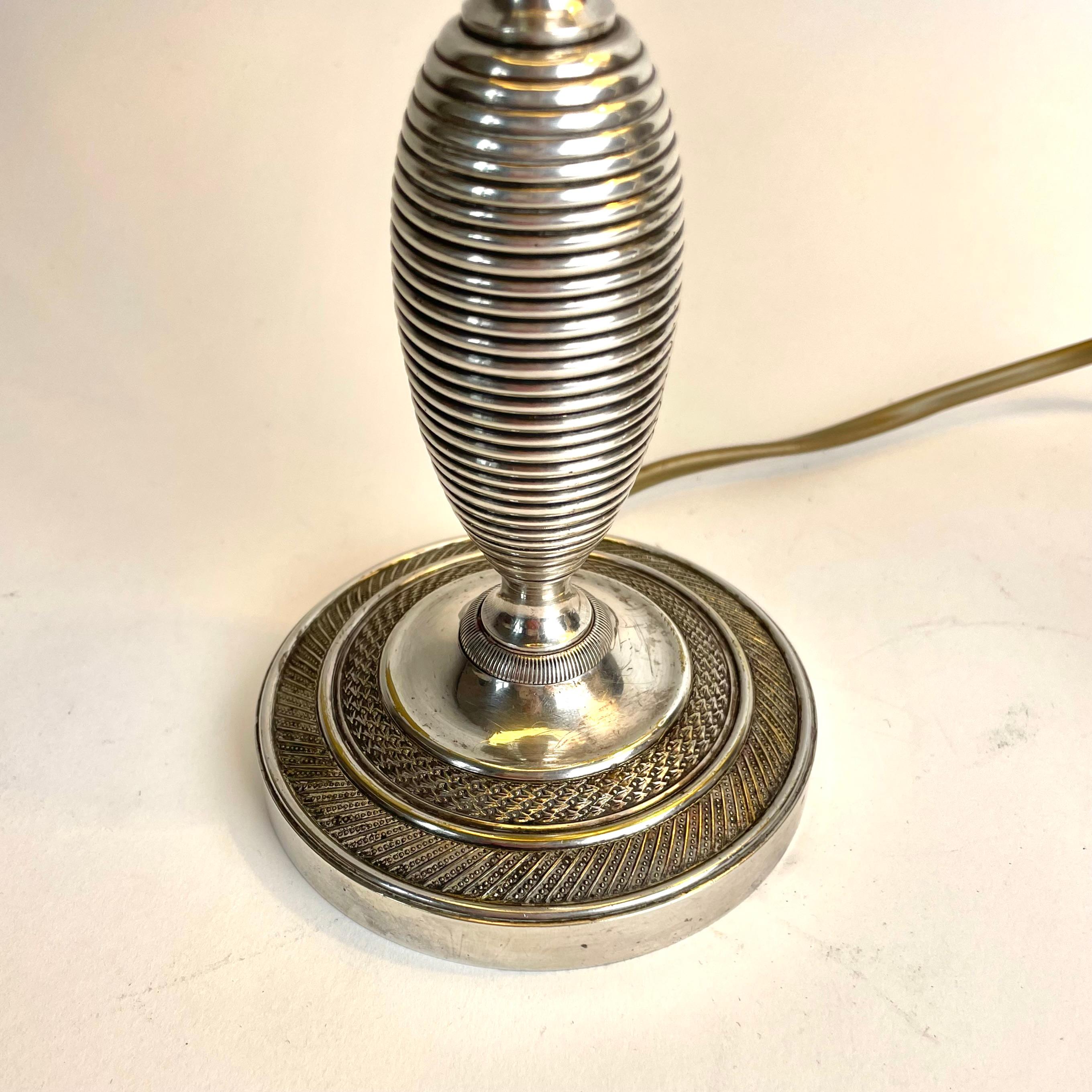 Early 19th Century Elegant pair of Empire Table Lamps, originally candlesticks from the 1820s For Sale