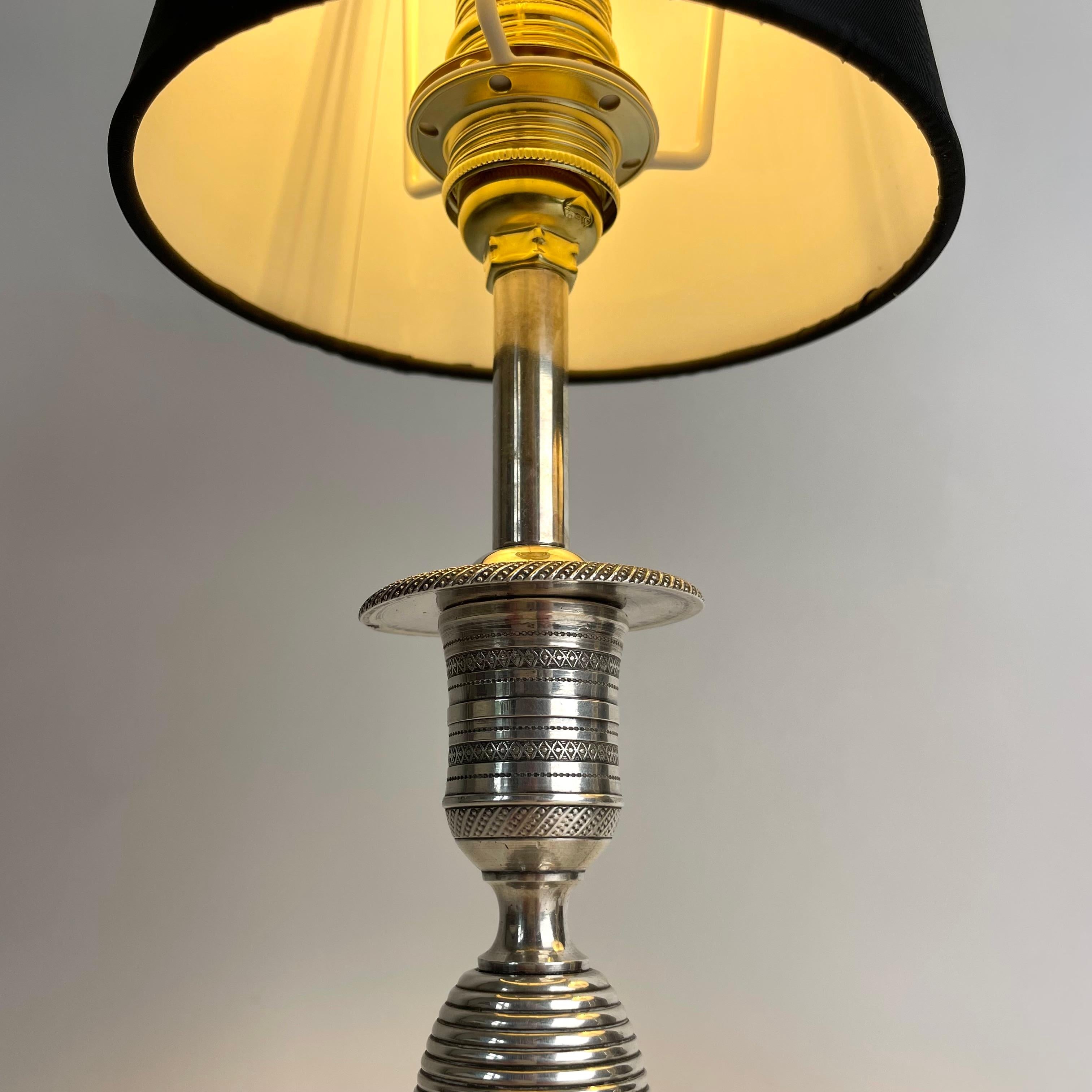 Elegant pair of Empire Table Lamps, originally candlesticks from the 1820s For Sale 1