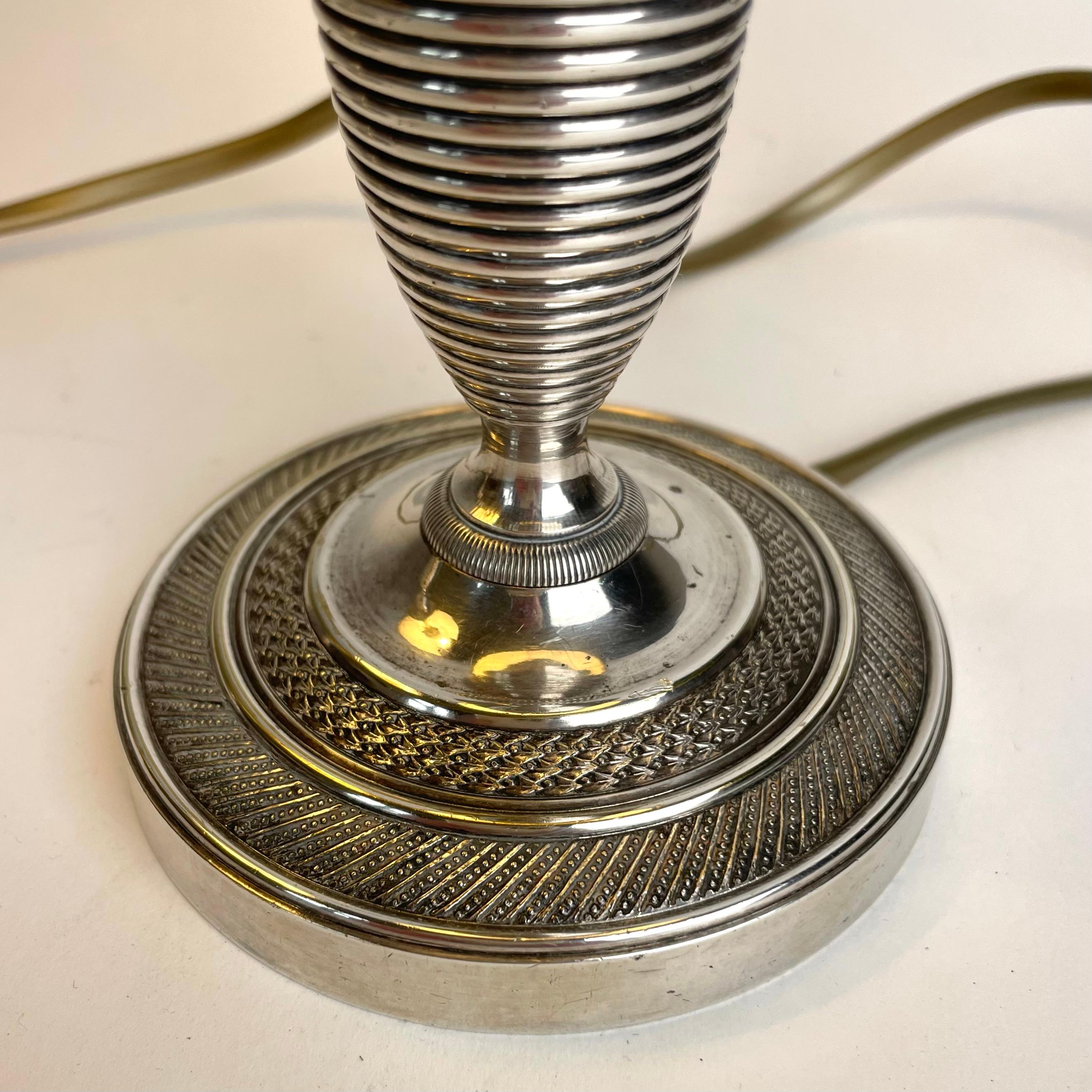 Elegant pair of Empire Table Lamps, originally candlesticks from the 1820s For Sale 2