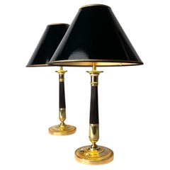 Elegant pair of Empire Table Lamps, originally candlesticks from the 1820s