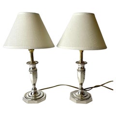 Elegant pair of Empire Table Lamps, originally candlesticks from the 1820s Elegant pair of Empire Table Lamps, originally candlesticks from the 1820s