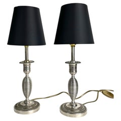 Elegant pair of Empire Table Lamps, originally candlesticks from the 1820s