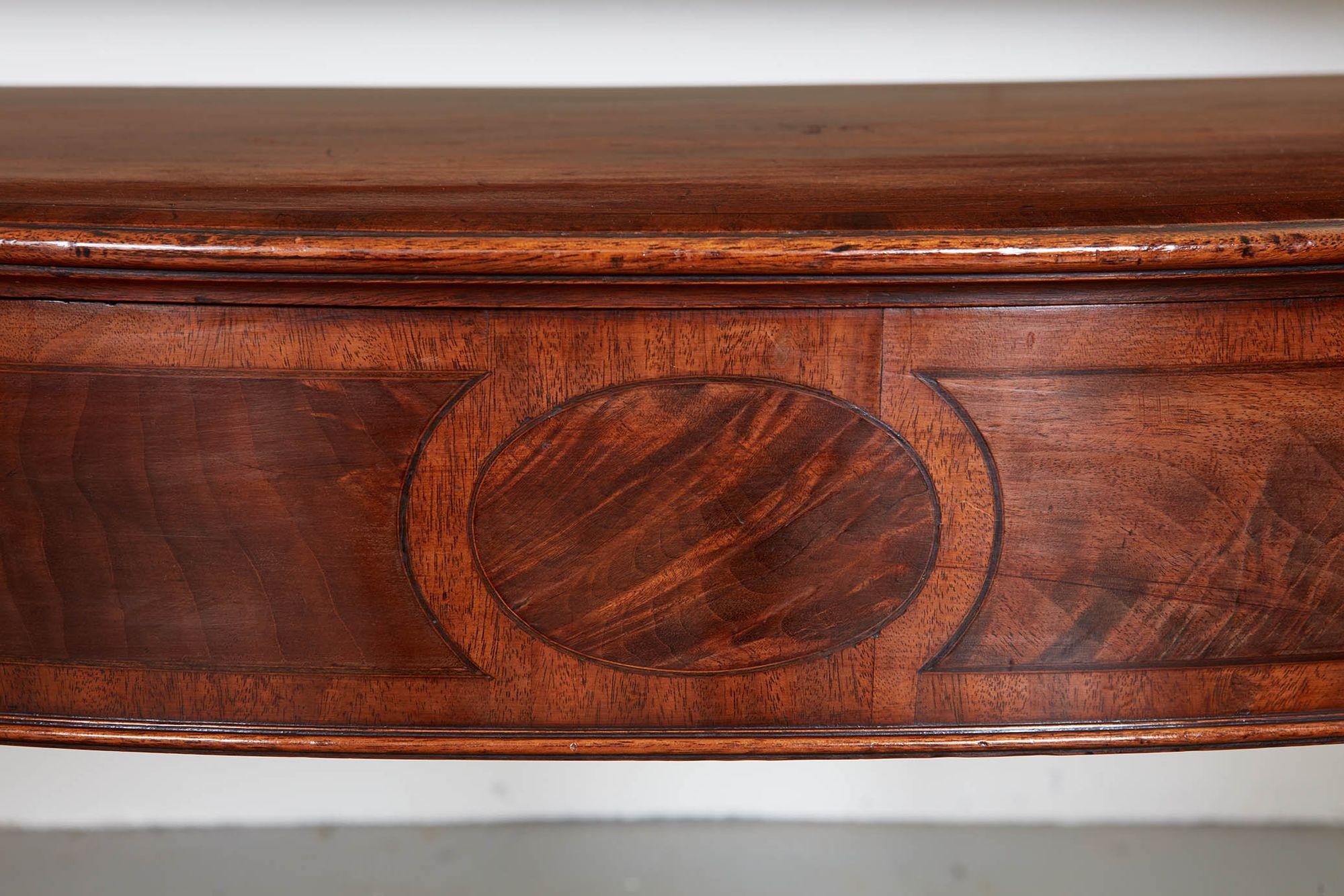 Elegant Pair of English 18th c. Demilune Consoles In Good Condition For Sale In Greenwich, CT