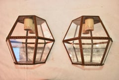 Elegant Pair of French, 1930s Outdoor/Indoor Copper Sconces