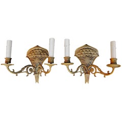 Elegante coppia di sconsiglieri francesi in bronzo del XIX secolo