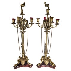Elegant Pair of French 19th-Century Greek-Style Candelabras