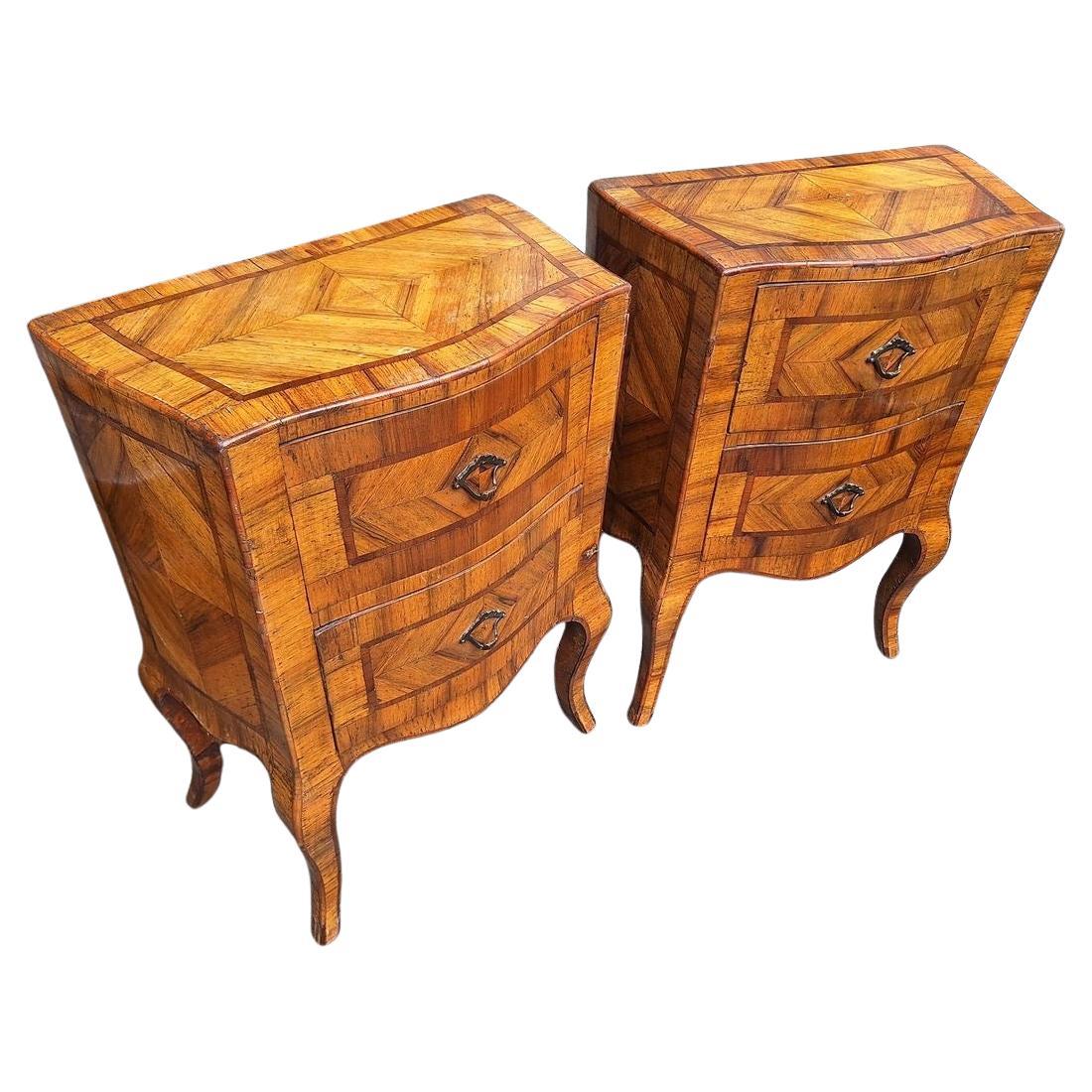 Brass Elegant Pair of French Bedside Tables Cupboards  For Sale
