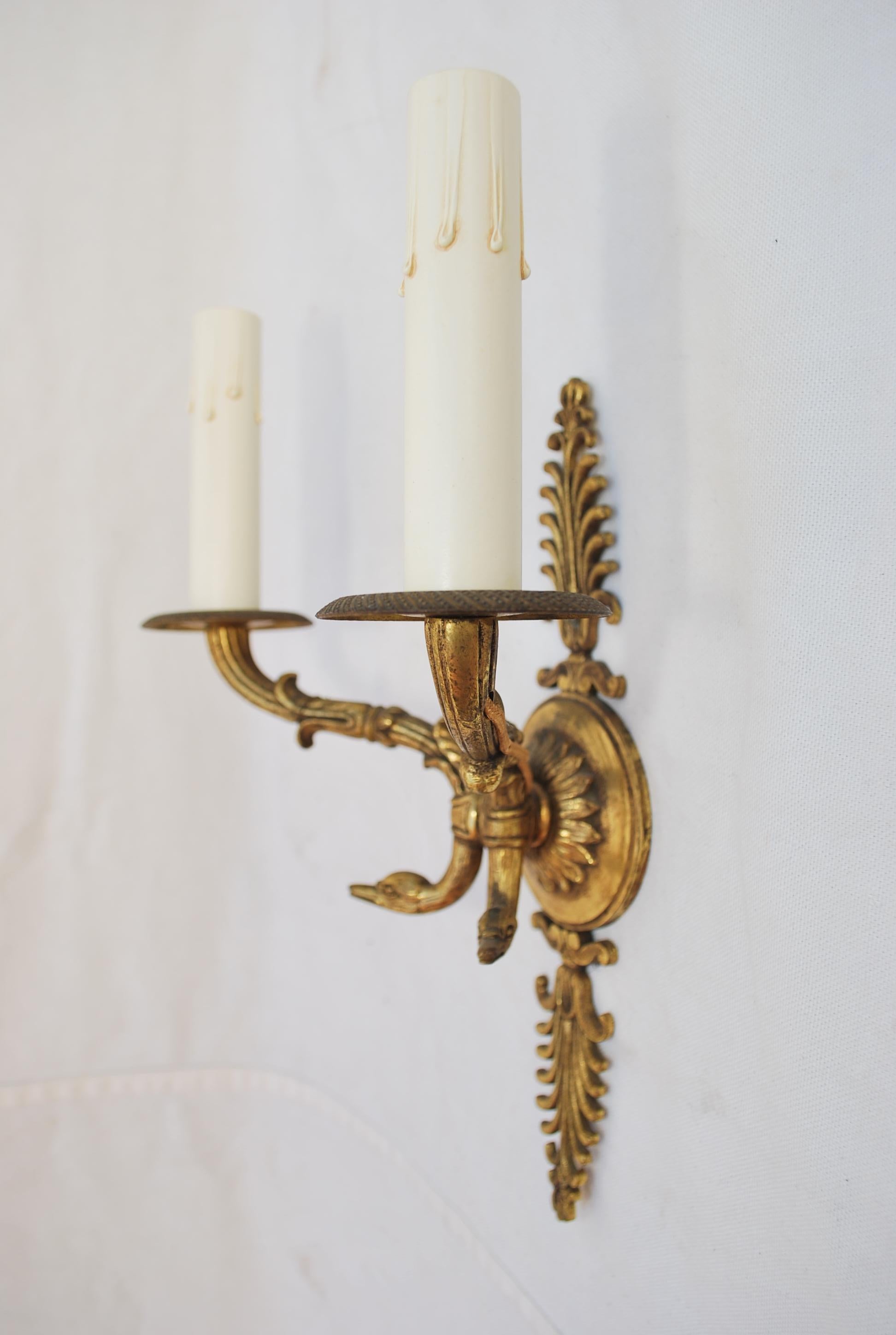 Mid-20th Century Elegant pair of French Empire style sconces For Sale