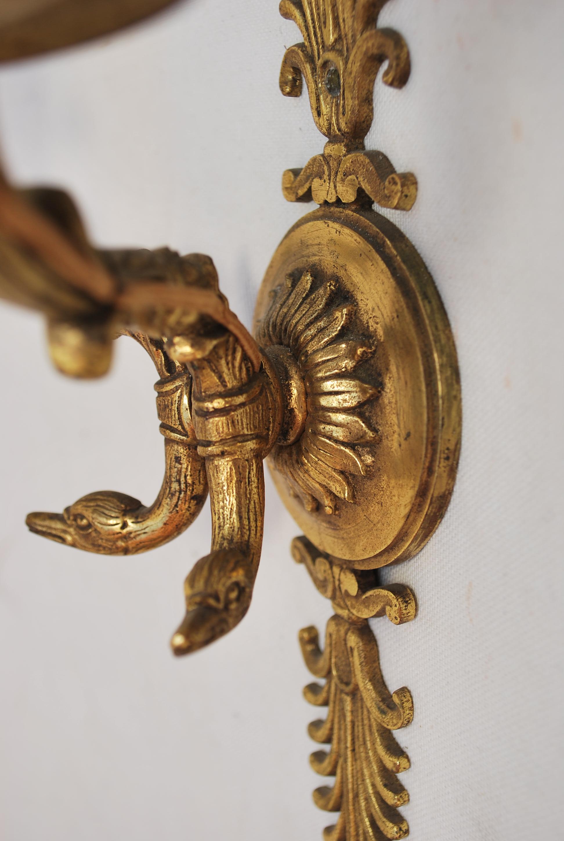 Elegant pair of French Empire style sconces For Sale 1