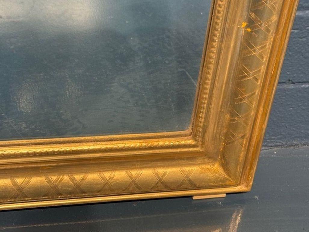 Élégante paire de miroirs Louis Philippe français en forme d'arc en or Bon état - En vente à Dallas, TX