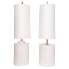 Elegant Pair of French Handmade Ceramic Lamps