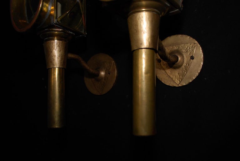 Elegant Pair of French Turn of the Century Coach Lamps Sconces at 1stDibs