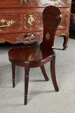 Elegant Pair of Georgian Mahogany Hall Chairs