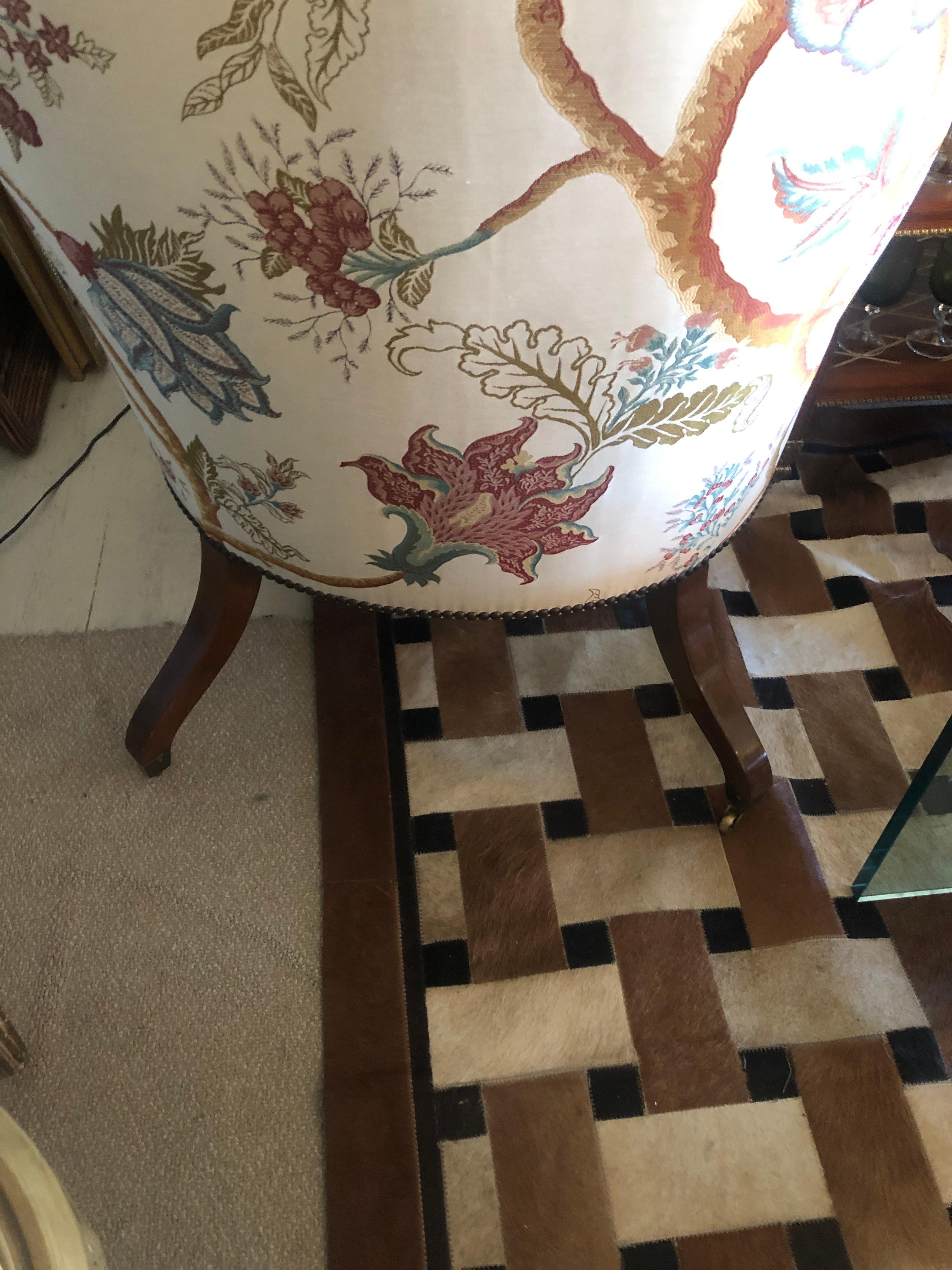 Elegant Pair of Georgian Style Wing Chairs by William Switzer 5