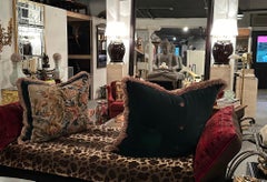 Elegant Pair of Hand Made Needlepoint Pillows with Bakelite Buttons