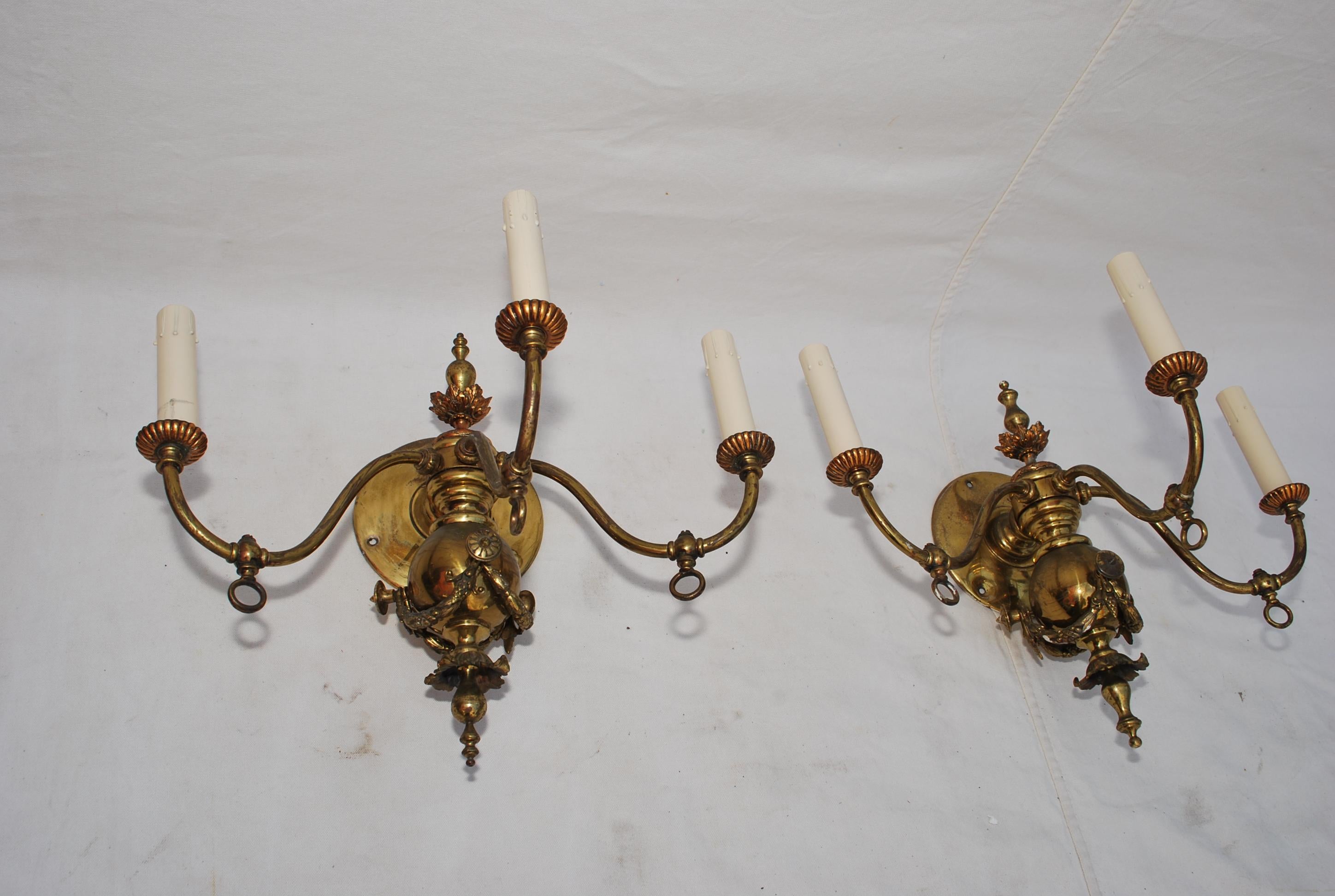 Elegant Pair of Late 19th Century 'Originally Was Gas' In Good Condition For Sale In Los Angeles, CA