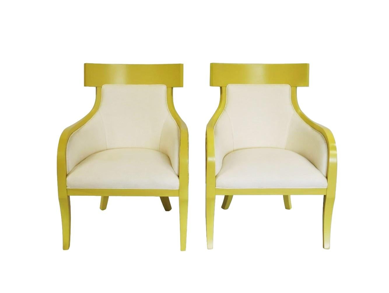 Elegant Pair of Mid-Century Modernist Klismos Armchairs In Excellent Condition For Sale In Dallas, TX