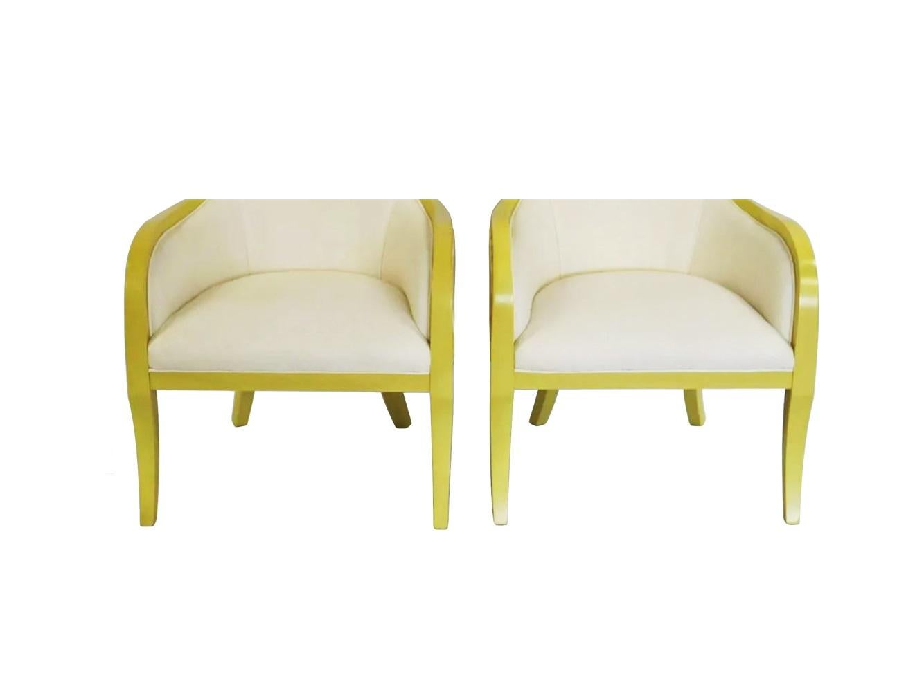 Elegant Pair of Mid-Century Modernist Klismos Armchairs For Sale 1