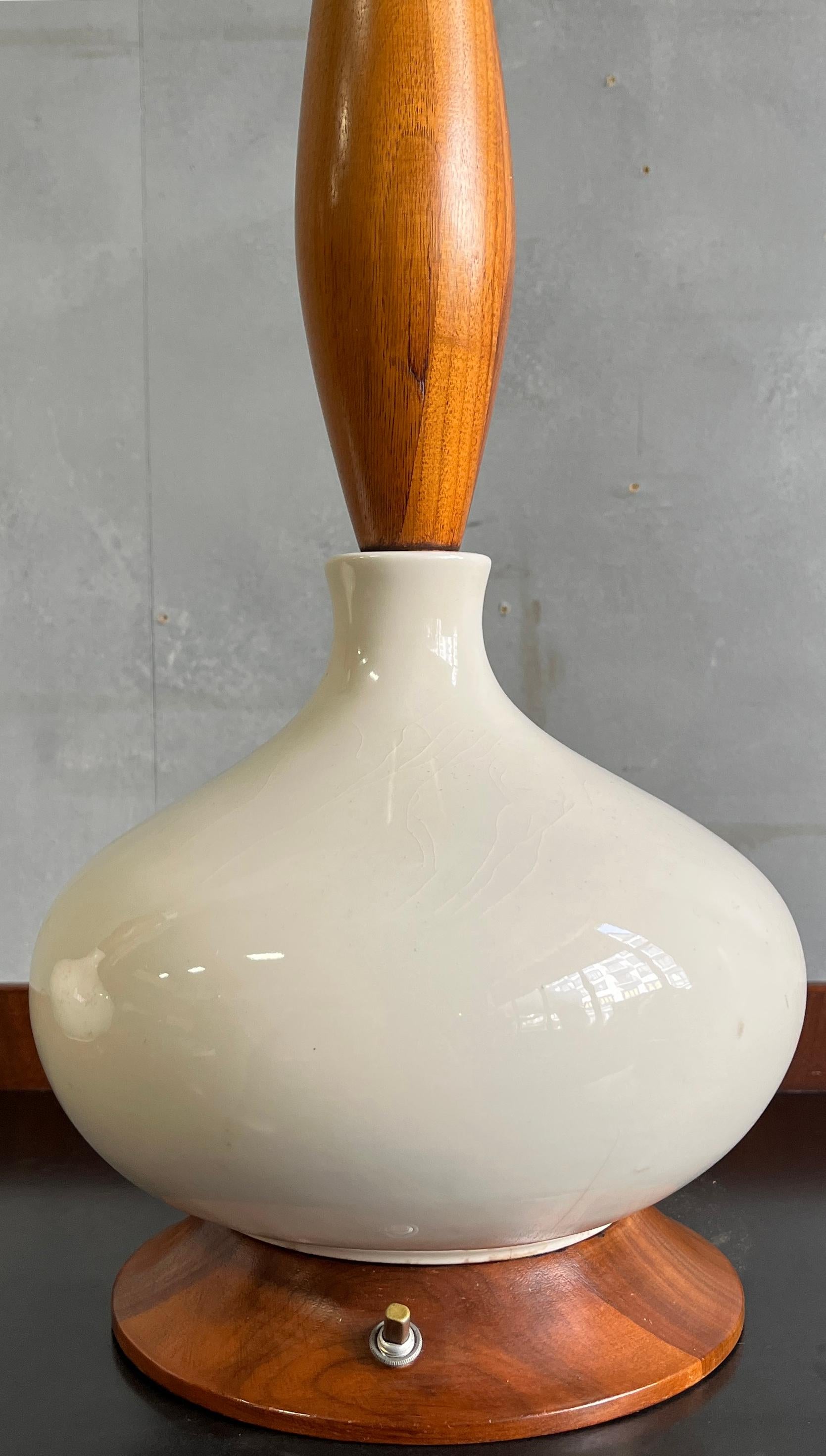 Danish Elegant Pair of Midcentury Ceramic Table Lamps