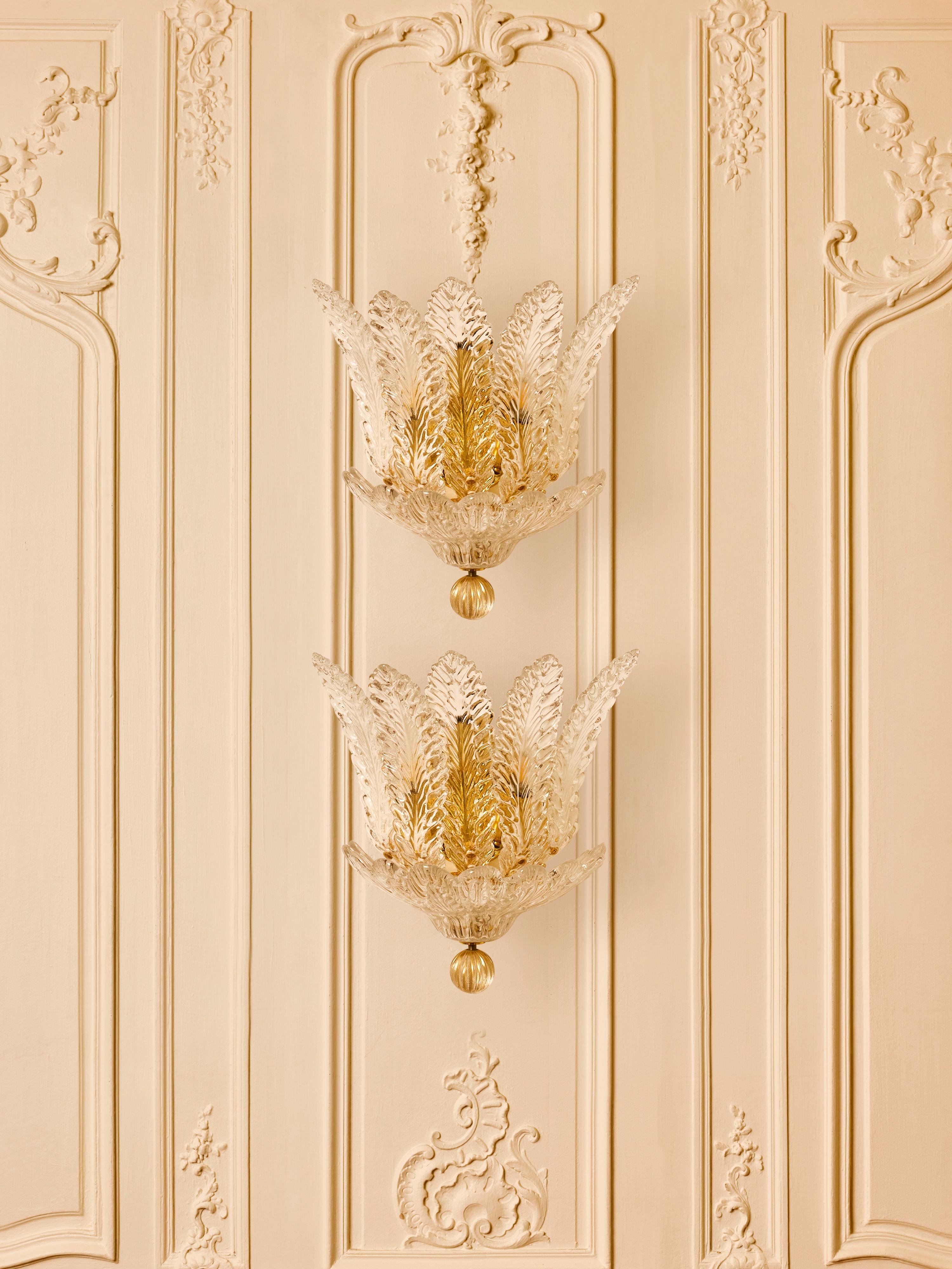 Post-Modern Elegant pair of Murano glass sconces For Sale