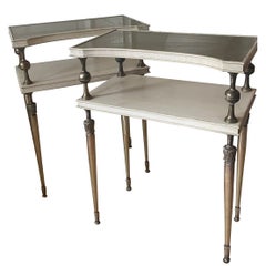 Elegant Pair of Neo Classical Side Tables by Lucien Rollin, France 1940.