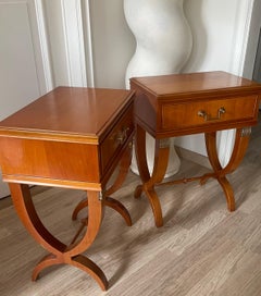 Elegant Pair of Neoclassical Side Tables by Maison De Coene Belgium 1960.