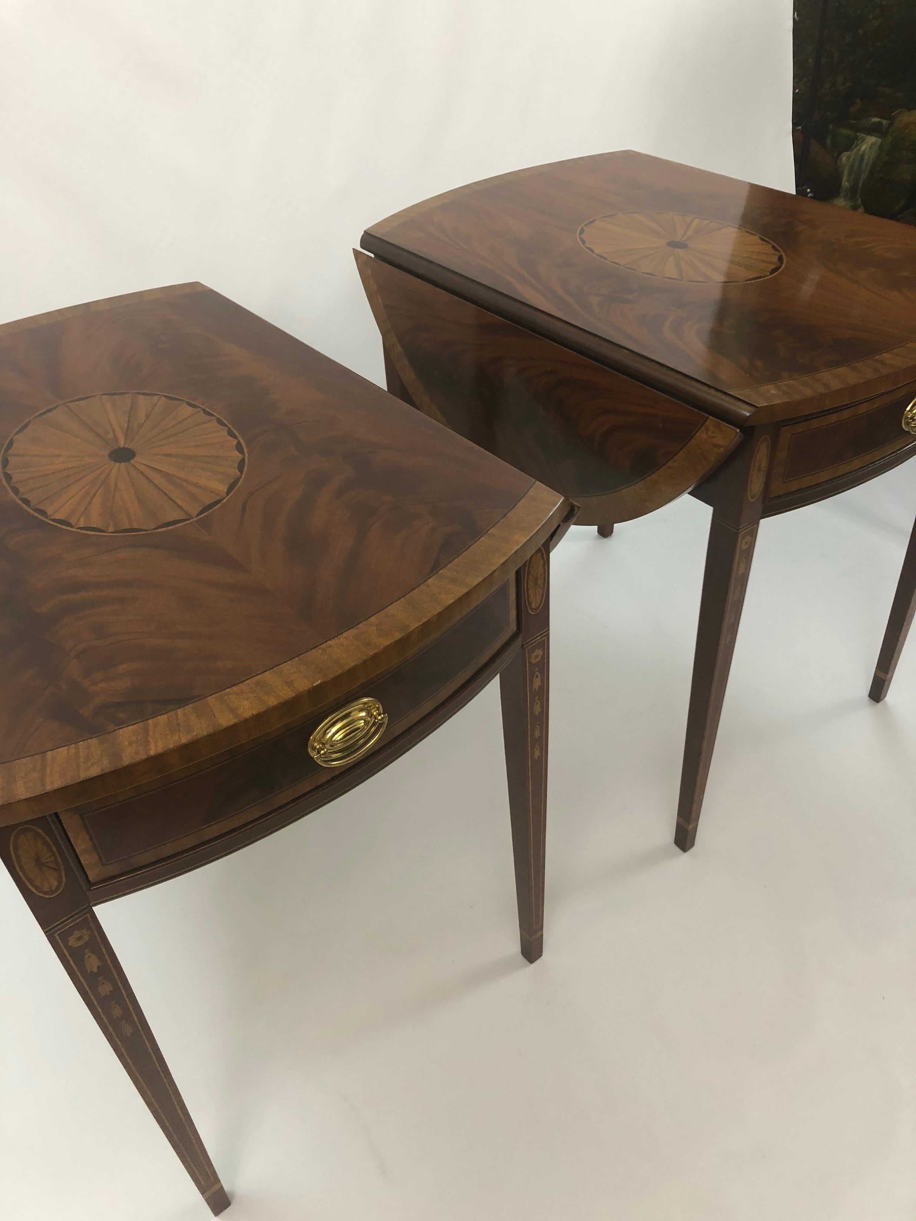 Elegant Pair of Pembroke Drop-Leaf End Tables by Councill 3