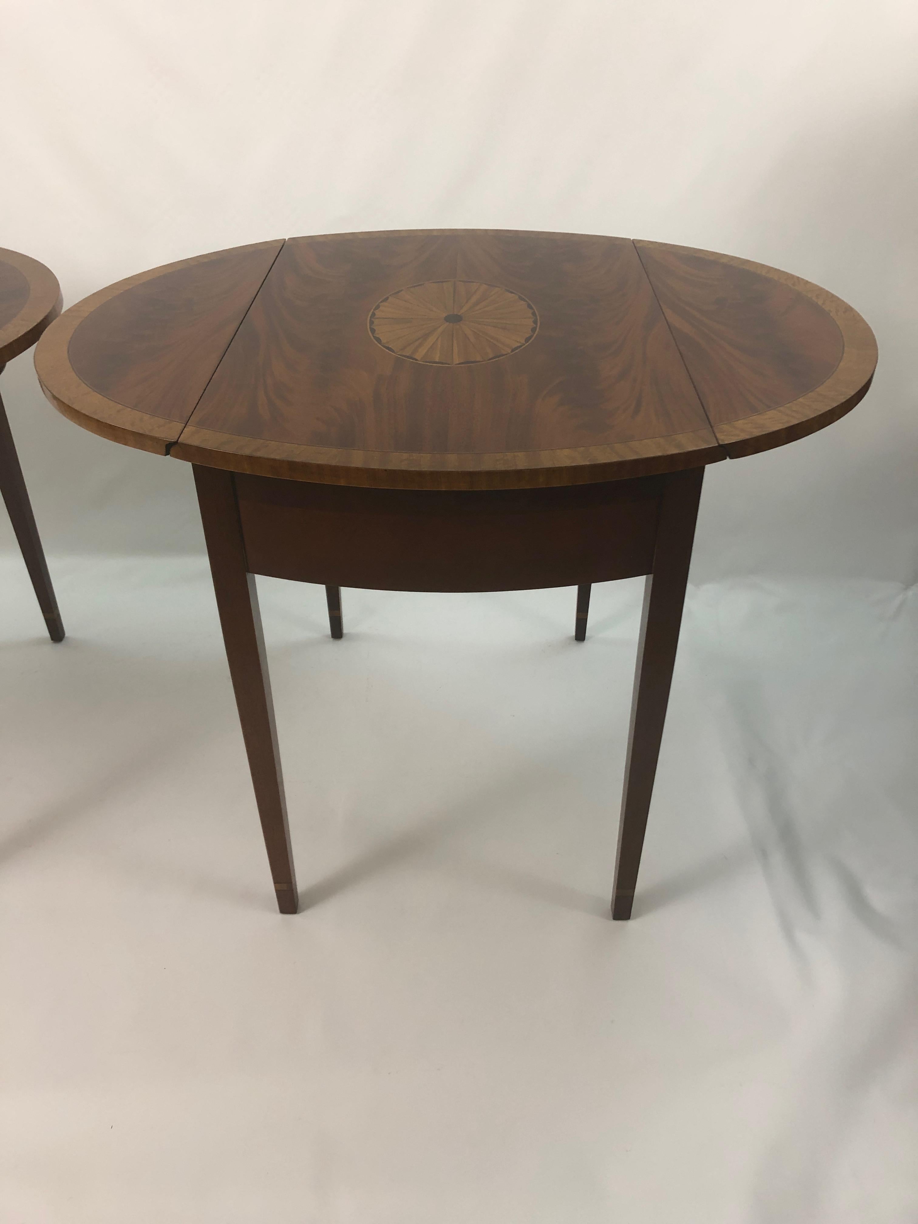 Elegant Pair of Pembroke Drop-Leaf End Tables by Councill 6