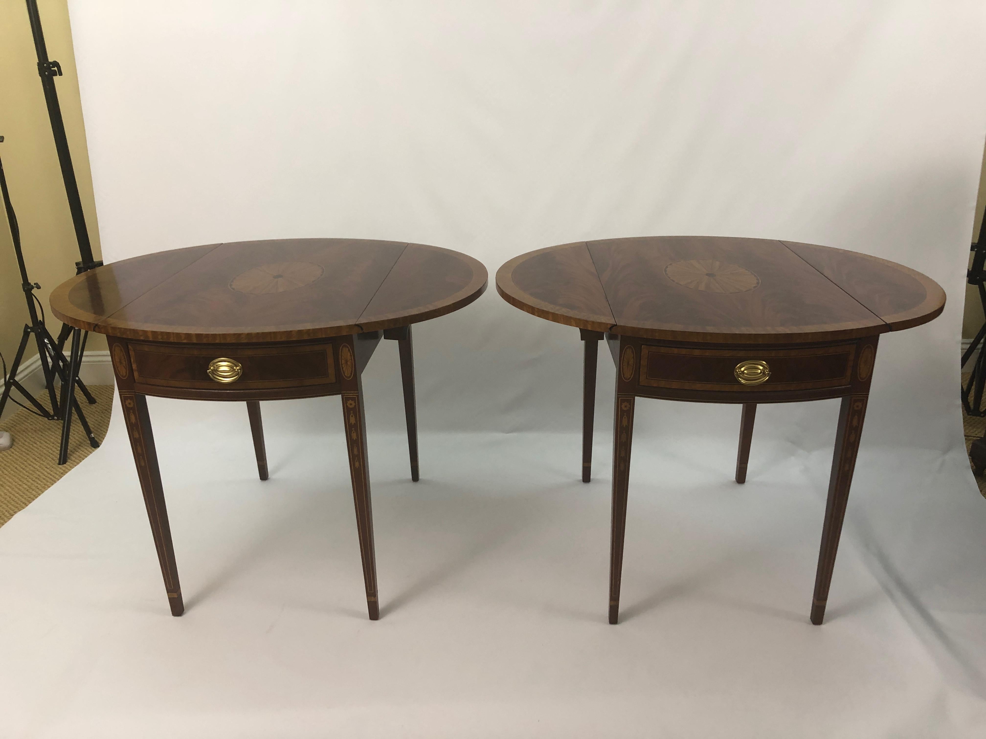 Elegant Pair of Pembroke Drop-Leaf End Tables by Councill 9