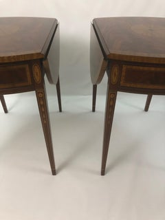 Elegant Pair of Pembroke Drop-Leaf End Tables by Councill