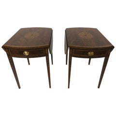 Elegant Pair of Pembroke Drop-Leaf End Tables by Councill