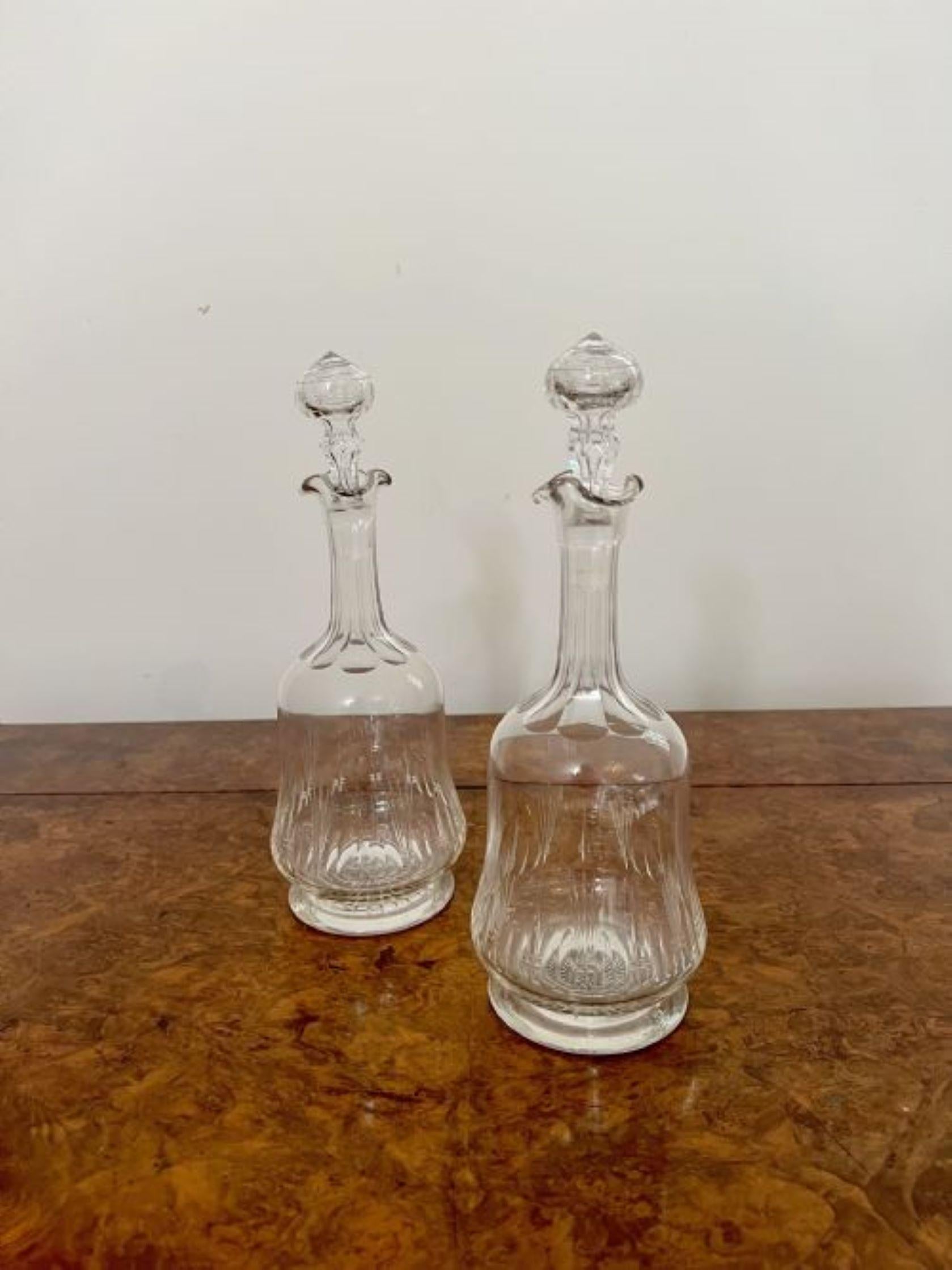 19th Century Elegant pair of quality antique Victorian decanters  For Sale