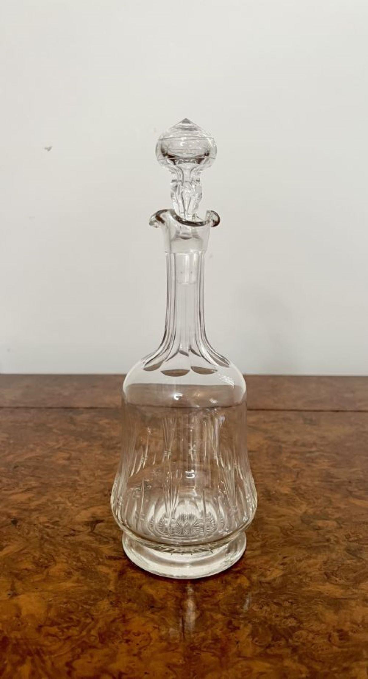 Glass Elegant pair of quality antique Victorian decanters  For Sale