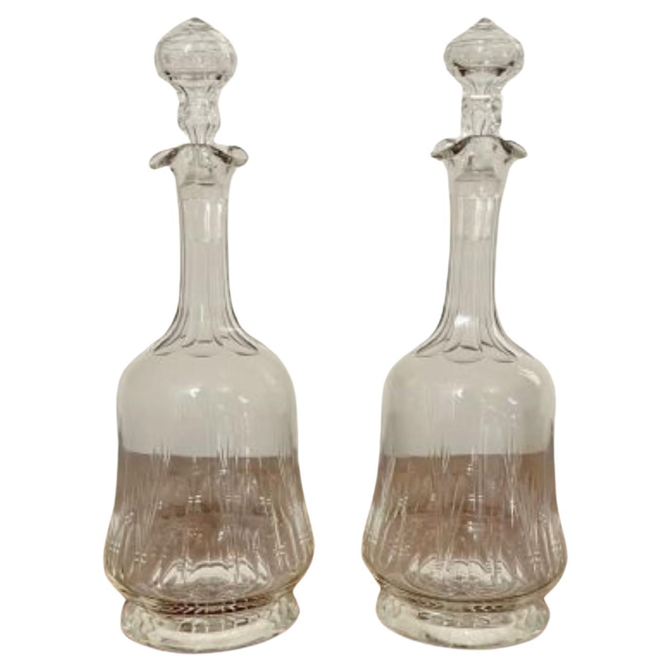 Elegant pair of quality antique Victorian decanters  For Sale
