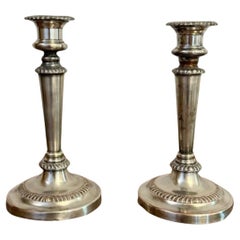 Elegant pair of quality antique Victorian silver plated candlesticks