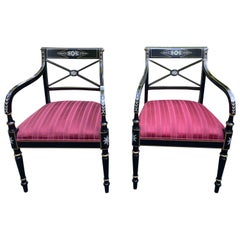 Elegante coppia di poltrone in stile Regency di Kindel