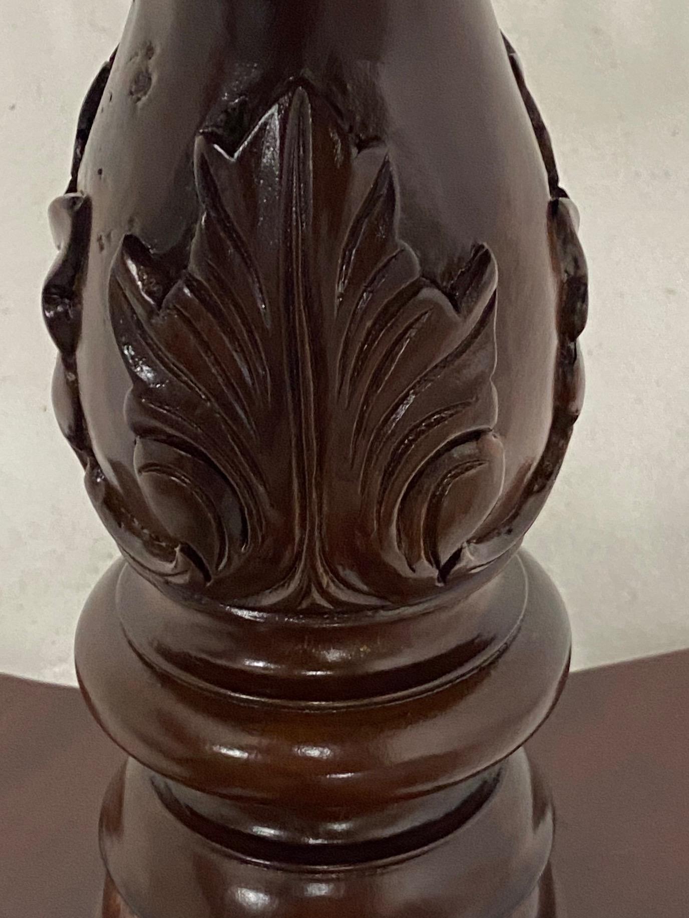 Elegant Pair of Regency Style Pierced Carved Mahogany Plant Stands 2