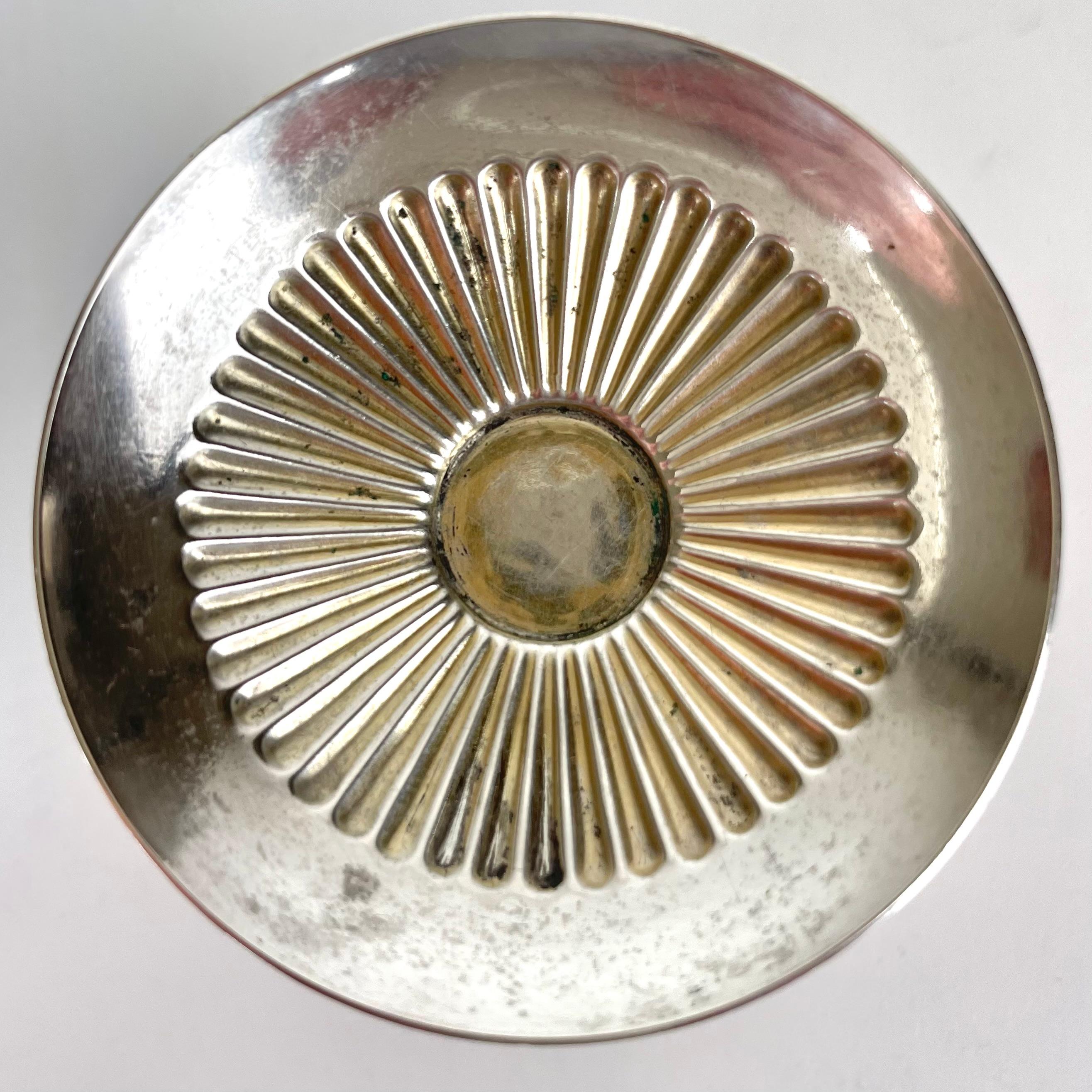 Elegant pair of Salt Cellars in Silver from GAB. Empire style in 1909 For Sale 3