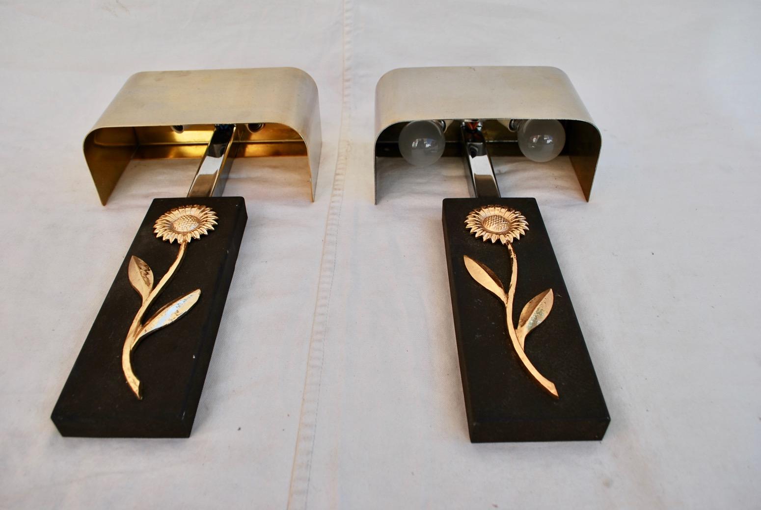 Mid-Century Modern Elegant Pair of Sconces by Maison Charles