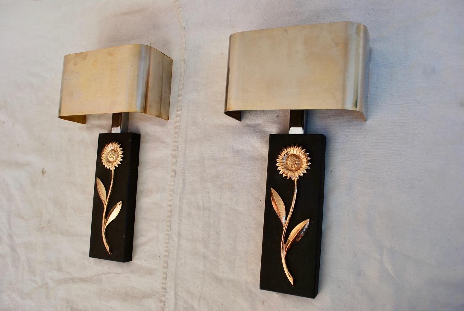 French Elegant Pair of Sconces by Maison Charles