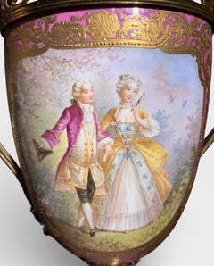 Elegant Pair of Sevres Porcelain Portrait Vases