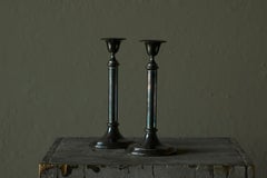 Elegante pareja de candelabros plateados Años 40
